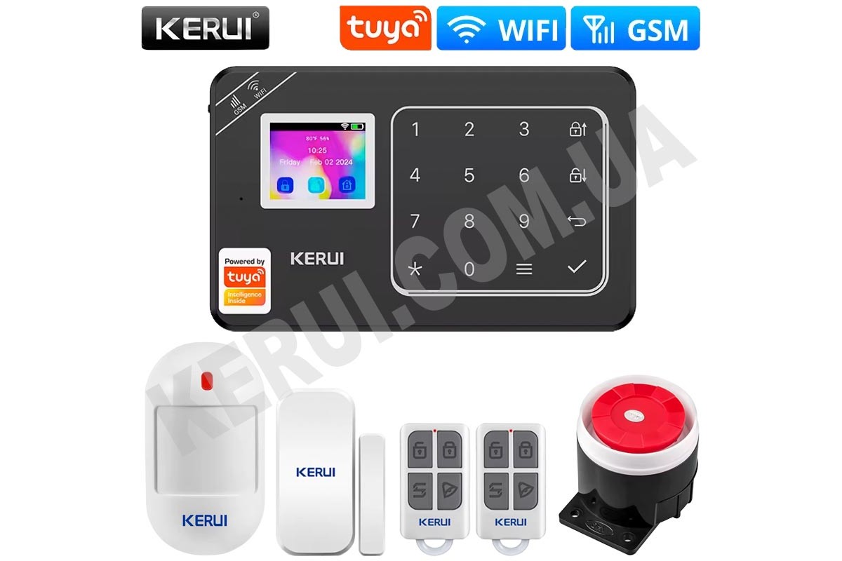 KERUI.COM.UA | GSM / WIFI Сигналізація KERUI KR-W1821 (ЧОРНА