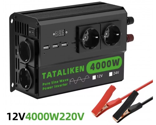Інвертор (чистий синус): TATALIKEN | 12V 4000W BLACK